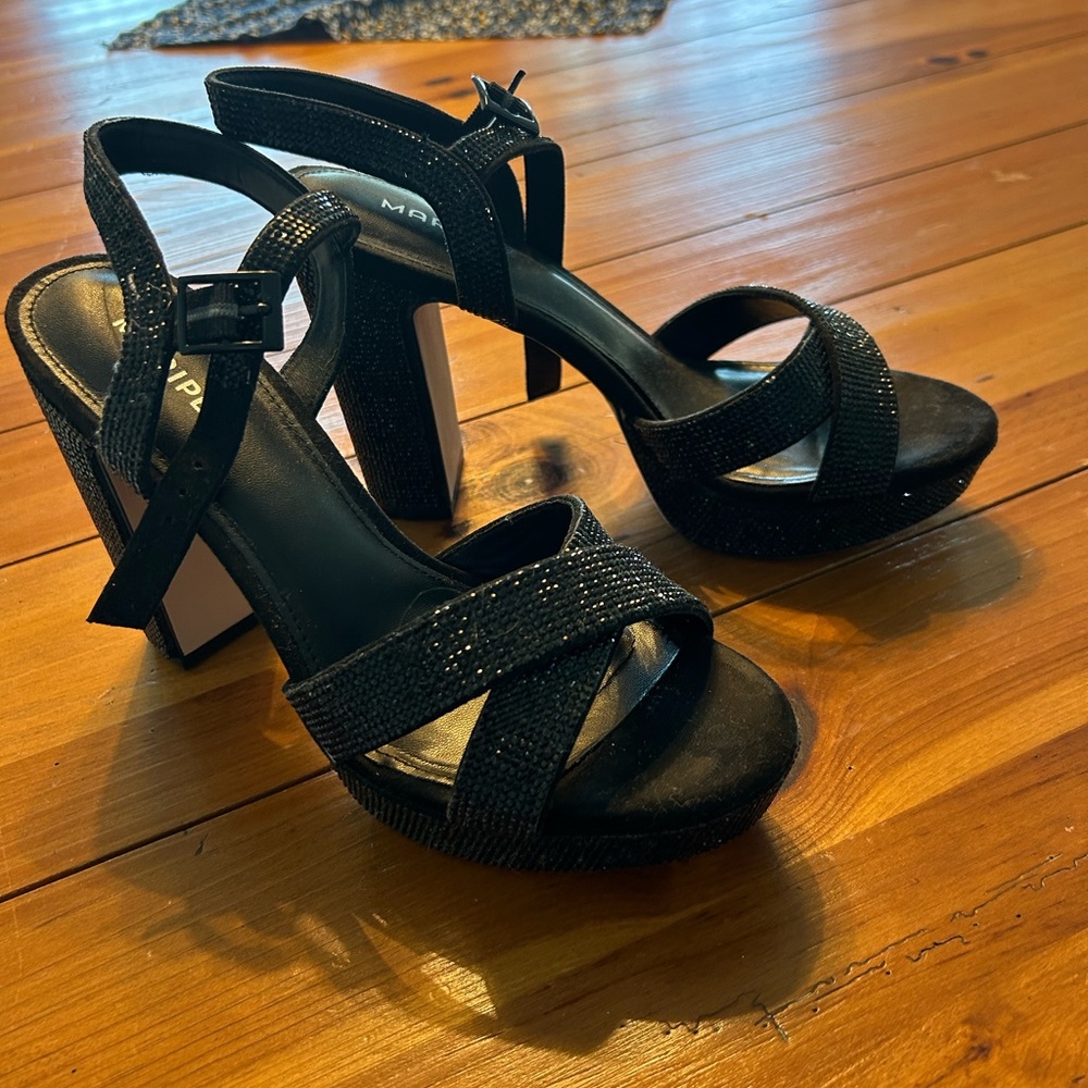 Black Sparkle Platform Dress shoes